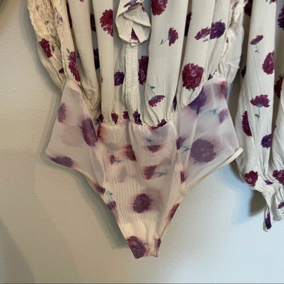 NWOT Free People Poppy Printed Bodysuit - Picture 5 of 13